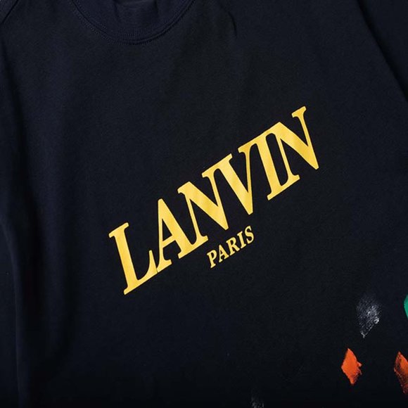 Gallery Dept. x Lanvin Paint Print Letter Logo Short Sleeve Black - Picture 12 of 13